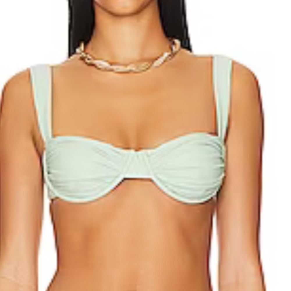 Free People belle the label The Oracle‎ Bikini Top L lichen light green nwt